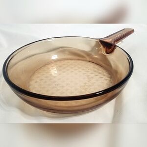 MADE IN FRANCE Corning Ware Visions 7" Amber Waffle Bottom Frying Pan / Skillet